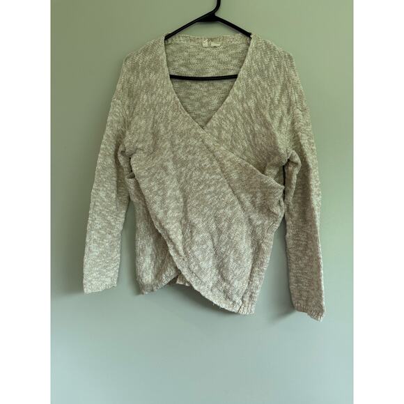 Moth‎ Anthropologie faux wrap, cream lightweight sweater - Picture 1 of 6